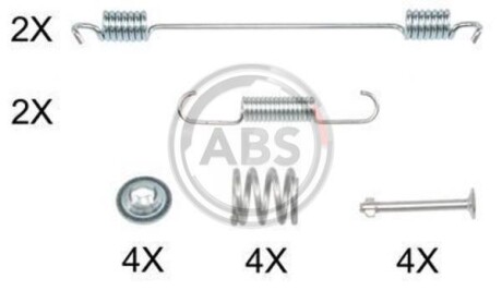 Монтажний набір гальмівних колодок A.B.S. 0889Q