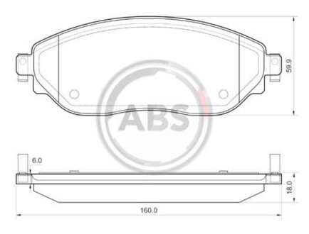 Колодка гальм. диск. OPEL VIVARO (06/14-) перед. (ABS) A.B.S. 35077