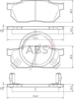 Гальмівні колодки, дискове гальмо (набір) A.B.S. 36167