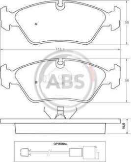 Гальмівні колодки, дискове гальмо (набір) A.B.S. 36488