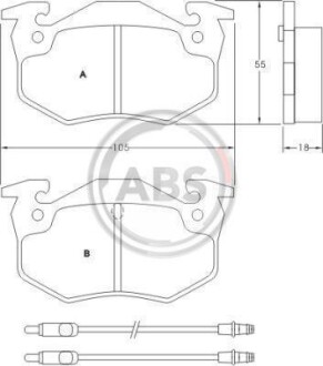 Гальмівні колодки, дискове гальмо (набір) A.B.S. 36503