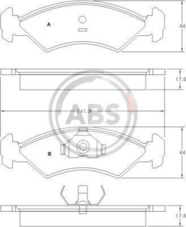 Колодки гальмівні Ford Fiesta 1.1-1.6D 83-89 перед. A.B.S. 36534