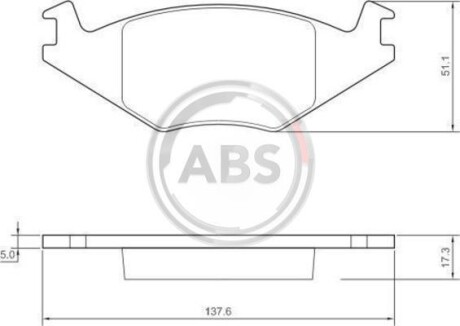 Гальмівні колодки, дискове гальмо (набір) A.B.S. 36539