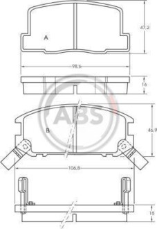 Гальмівні колодки, дискове гальмо (набір) A.B.S. 36605