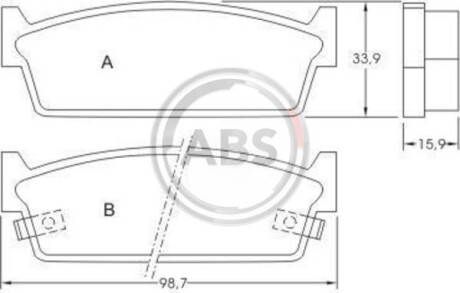 Гальмівні колодки, дискове гальмо (набір) A.B.S. 36617