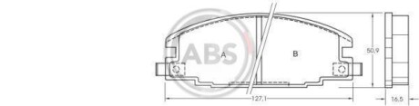 Гальмівні колодки, дискове гальмо (набір) A.B.S. 36632