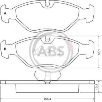 Гальмівні колодки, дискове гальмо (набір) A.B.S. 36698