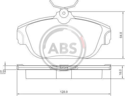 Гальмівні колодки, дискове гальмо (набір) A.B.S. 36710