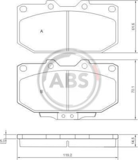 Гальмівні колодки, дискове гальмо (набір) A.B.S. 36718