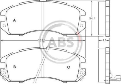 Гальмівні колодки, дискове гальмо (набір) A.B.S. 36720