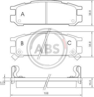 Гальмівні колодки, дискове гальмо (набір) A.B.S. 36721