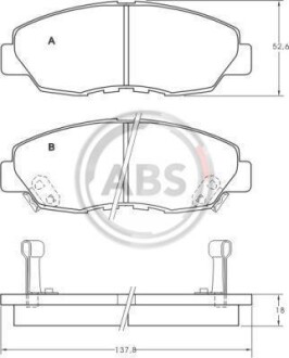 Гальмівні колодки, дискове гальмо (набір) A.B.S. 36722