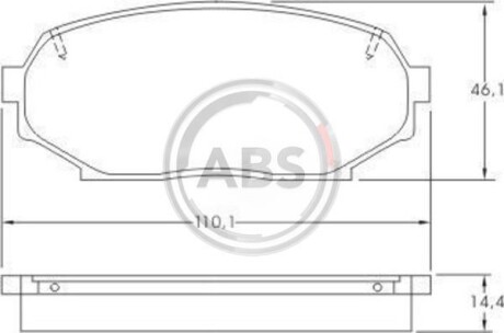 Гальмівні колодки, дискове гальмо (набір) A.B.S. 36725