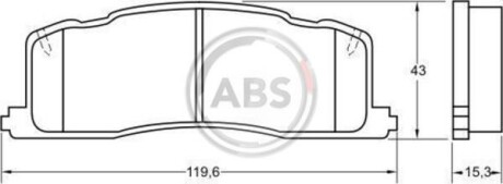 Гальмівні колодки, дискове гальмо (набір) A.B.S. 36734