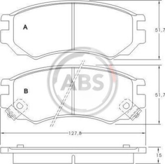 Гальмівні колодки, дискове гальмо (набір) A.B.S. 36743