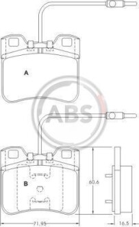 Гальмівні колодки, дискове гальмо (набір) A.B.S. 36751