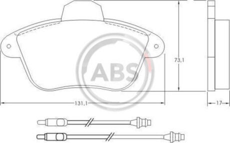 Гальмівні колодки, дискове гальмо (набір) A.B.S. 36765