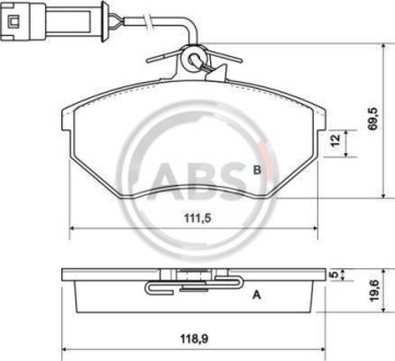 Гальмівні колодки, дискове гальмо (набір) A.B.S. 36791