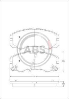 Гальмівні колодки, дискове гальмо (набір) A.B.S. 36793