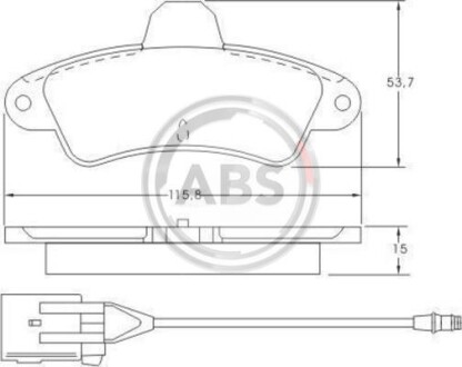 Гальмівні колодки, дискове гальмо (набір) A.B.S. 36845