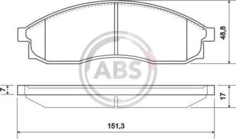 Гальмівні колодки, дискове гальмо (набір) A.B.S. 36862