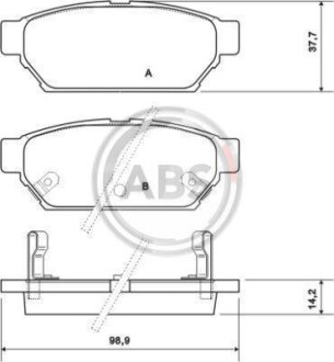 Гальмівні колодки, дискове гальмо (набір) A.B.S. 36864