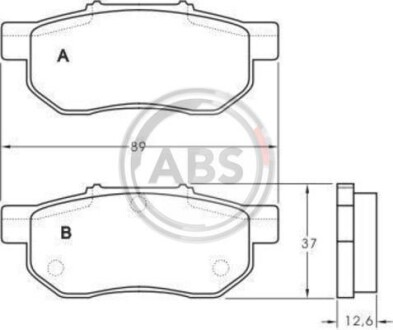 Гальмівні колодки, дискове гальмо (набір) A.B.S. 36870