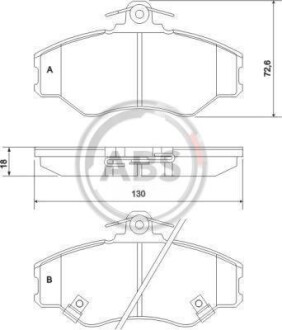 Гальмівні колодки, дискове гальмо (набір) A.B.S. 36871