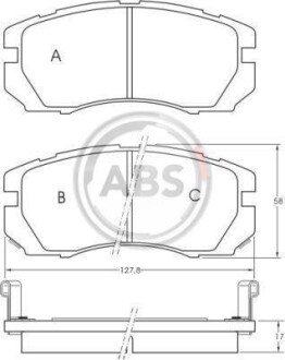 Гальмівні колодки, дискове гальмо (набір) A.B.S. 36878 (фото 1)