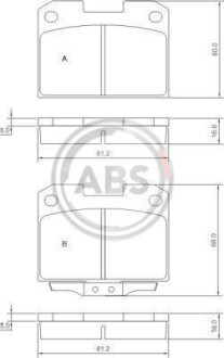 Гальмівні колодки, дискове гальмо (набір) A.B.S. 36890