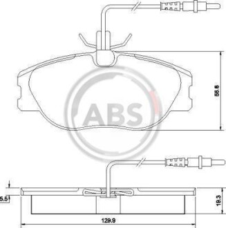 Гальмівні колодки, дискове гальмо (набір) A.B.S. 36899