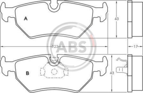 Гальмівні колодки, дискове гальмо (набір) A.B.S. 36900