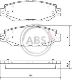 Гальмівні колодки, дискове гальмо (набір) A.B.S. 36922