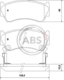 Гальмівні колодки, дискове гальмо (набір) A.B.S. 36955