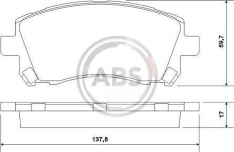 Гальмівні колодки, дискове гальмо (набір) A.B.S. 36972