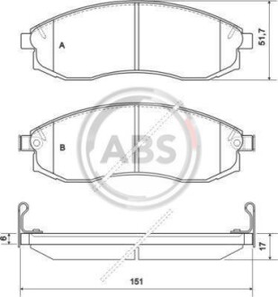 Гальмівні колодки, дискове гальмо (набір) A.B.S. 36974