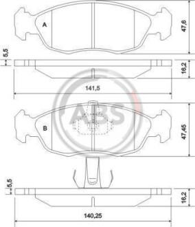 Гальмівні колодки, дискове гальмо (набір) A.B.S. 36978