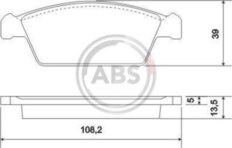 Гальмівні колодки, дискове гальмо (набір) A.B.S. 37002