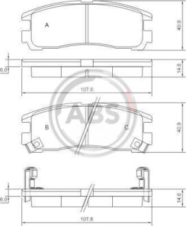 Гальмівні колодки, дискове гальмо (набір) A.B.S. 37014