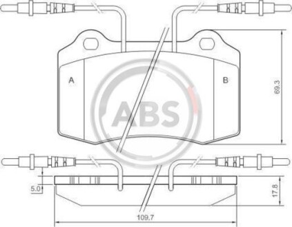 Гальмівні колодки, дискове гальмо (набір) A.B.S. 37049