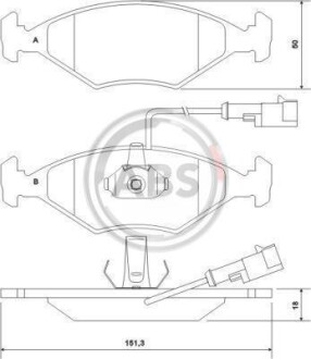 Гальмівні колодки, дискове гальмо (набір) A.B.S. 37121 (фото 1)