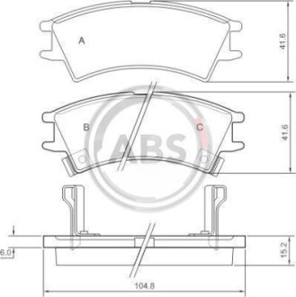 Гальмівні колодки, дискове гальмо (набір) A.B.S. 37126