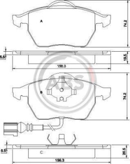 Гальмівнi колодки дисковi VW Golf IV 97-03 с датч. A.B.S. 37133