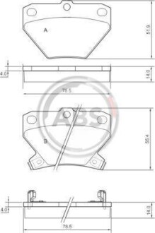 Гальмівні колодки, дискове гальмо (набір) A.B.S. 37136