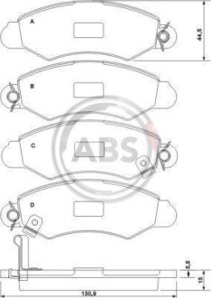 Гальмівні колодки, дискове гальмо (набір) A.B.S. 37140