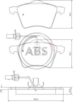 Колодки тормозные перед VW T4 (диски-16) 90-> A.B.S. 37141 (фото 1)