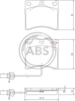 Гальмівні колодки, дискове гальмо (набір) A.B.S. 37144