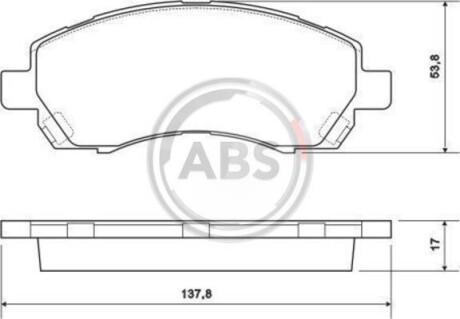 Гальмівні колодки, дискове гальмо (набір) A.B.S. 37163