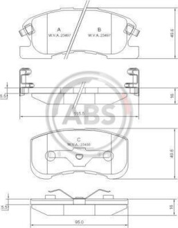 Гальмівні колодки, дискове гальмо (набір) A.B.S. 37169