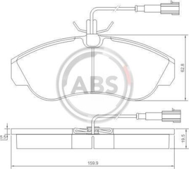 Гальмiвнi колодки дисковi з датчиком A.B.S. 37171 (фото 1)